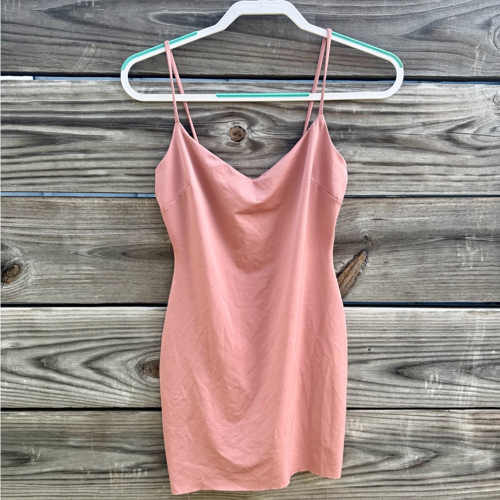 Windsor Blush Pink Satin Slip Dress Cowl Neck Mini Small